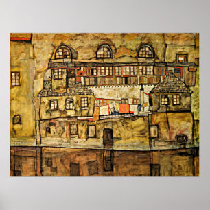 Poster Egon Schiele - Muro da Casa no Rio