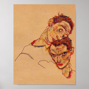 Poster Egon Schiele - Retrato Automático Duplo