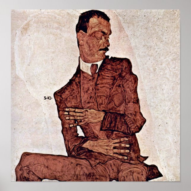 Pôster Egon Schiele - Retrato de Arthur Roessler (Frente)
