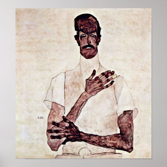Pôster Egon Schiele - Retrato de Erwin von Graff (Frente)