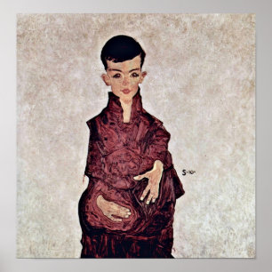 Poster Egon Schiele - retrato de Herbert Rainer