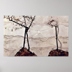 Pôster Egon Schiele - sol e árvores do outono