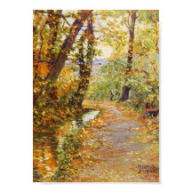 Egon Schiele Winding Brook Fall Tree Nature Art