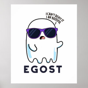 Poster Egost Dia de as Bruxas engraçado Ego Ghost Pun