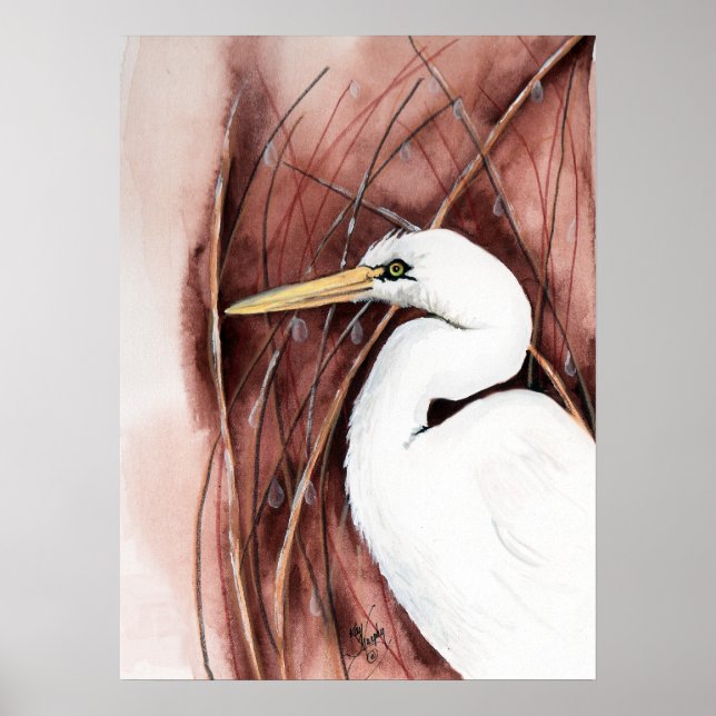Poster Egret Branco (Frente)