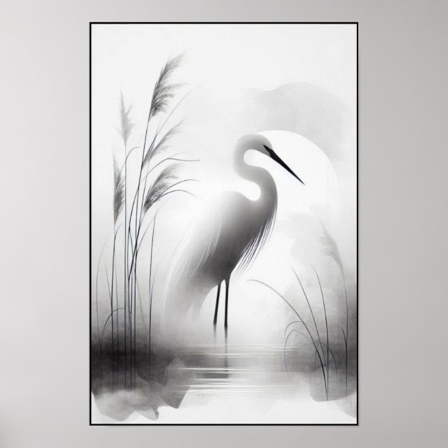 Poster Egret Graceful Em Mânsh (Frente)