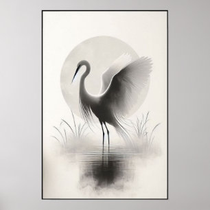 Poster Egret Graceful Em Mânsh