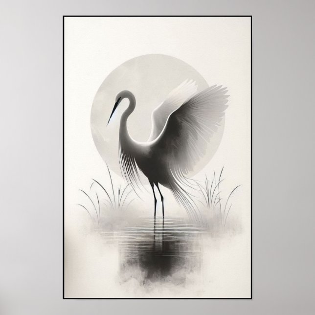 Poster Egret Graceful Em Mânsh (Frente)