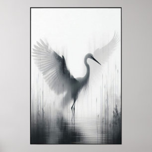 Poster Egret Graceful Em Mânsh