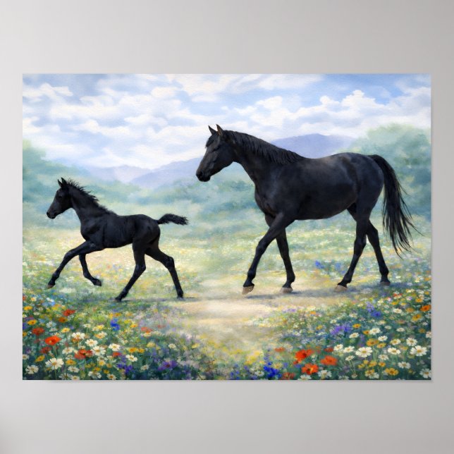 Poster Égua e potra do Tennessee Walking Horse (Frente)