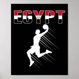 Poster Egypt Bysketbyll Fans Jersey - Egípcia Flag Slam