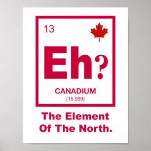 Pôster Eh? Elemento canadense de Canadá