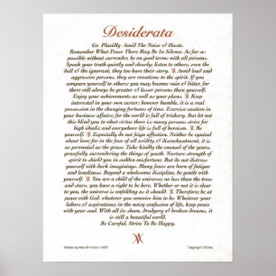 Poster Ehrmann máximo dos DESIDERATA MUITOS
