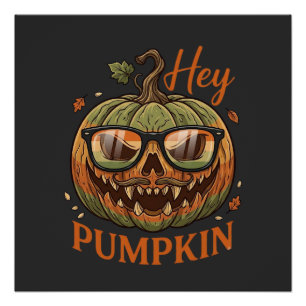 Pôster Ei Abóbora Óculos de Halloween Jack Lantern Bigode