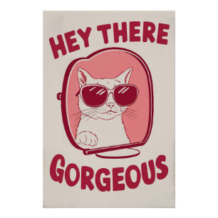 Pôster Ei, Belo Gato Divertido Com Sunglass Poste