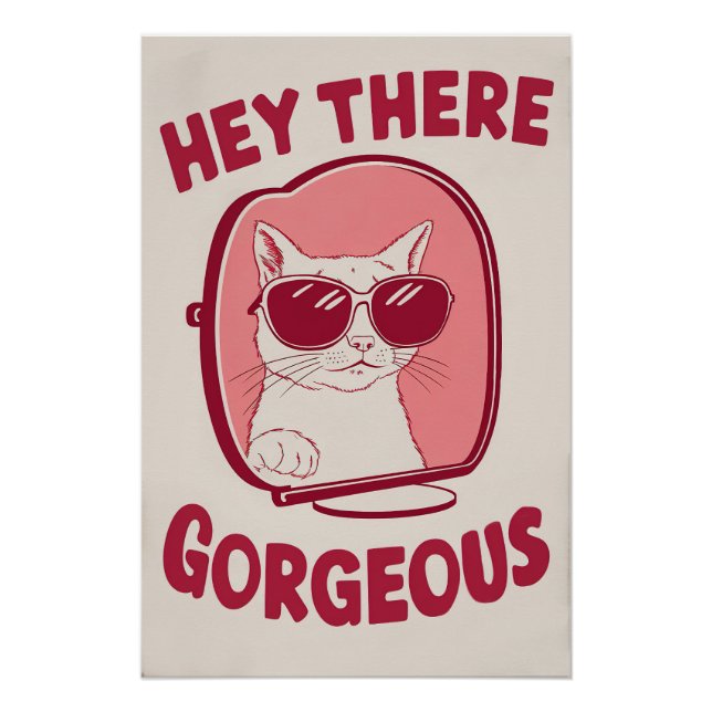 Pôster Ei, Belo Gato Divertido Com Sunglass Poste (Frente)