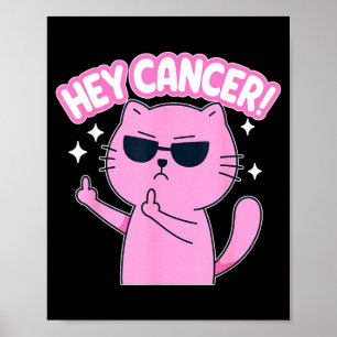 Poster Ei, Câncer F Gato Engraçado Dedo do Meio