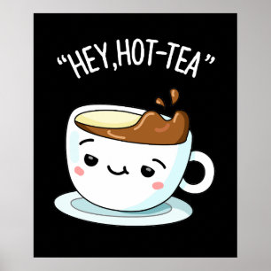 Poster Ei Chá Engraçado Cuppa Tea Pun Dark BG