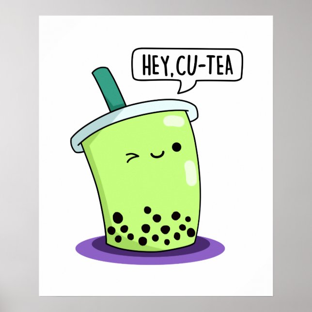 Poster Ei Cu-Tea Funny Boba Tea Pun (Frente)