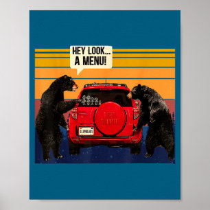 Poster Ei Olha Um Caminhão Camper De Menu, Divertido Vint