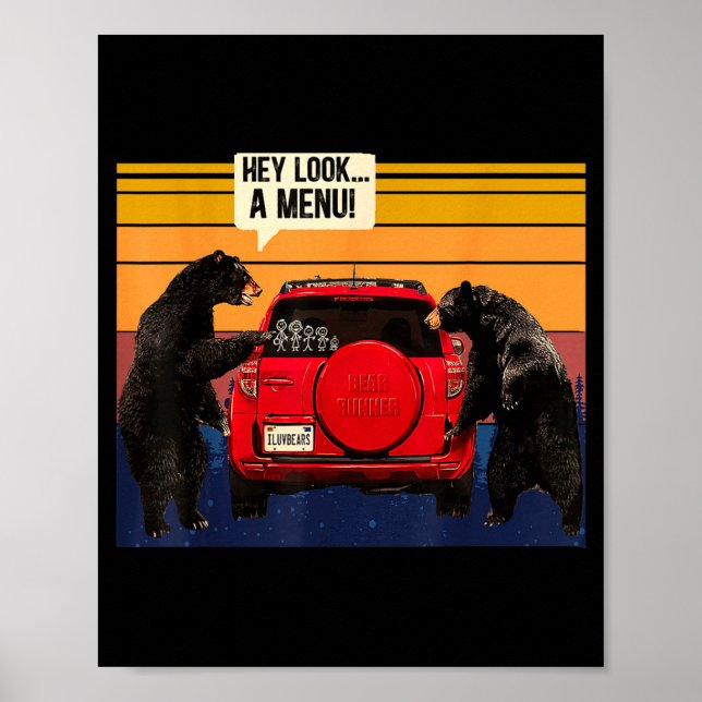 Poster Ei Olha Um Caminhão Camper De Menu, Divertido Vint (Frente)