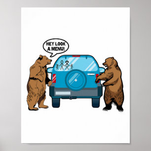Poster Ei Olhe Um Menu Divertido Acampamento Camping Tril