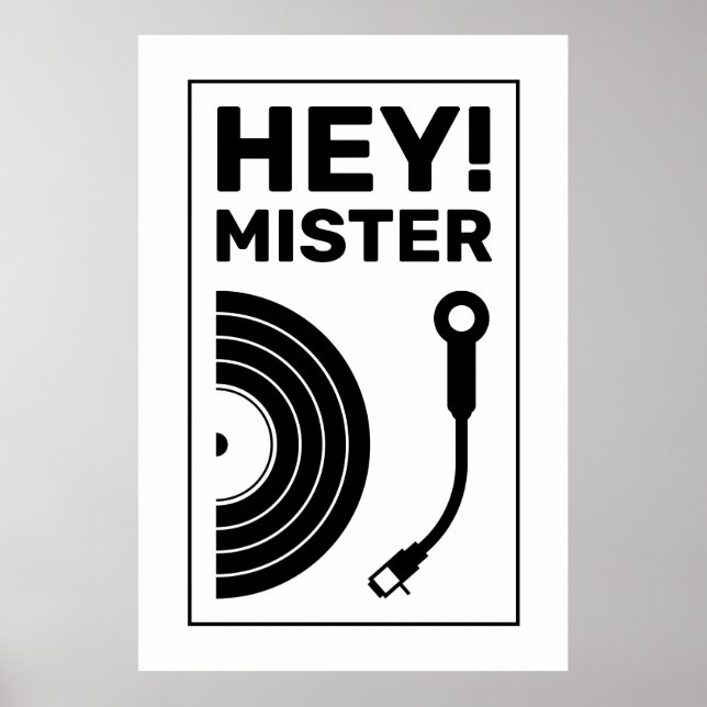 Poster Ei senhor DJ, música inspiradora, branco (Frente)