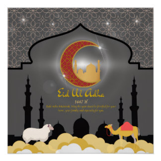 Pôster Eid al Adha Mubarak 🌙✨ Celebração do Sacrifício &