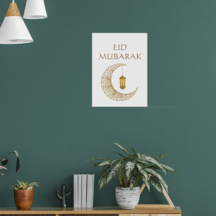 Poster Eid Mubarak Personalizado com Crescente Decorrido