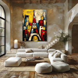 Poster Eiffel Tower — Contemporary Abstract Expressionism