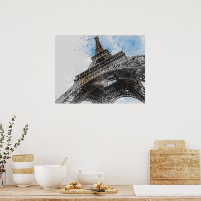 Poster Eiffel Tower, Paris, França Cartão postal (Cozinha)