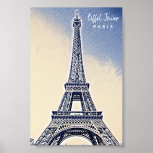 Poster Eiffel Tower Paris França Landmark