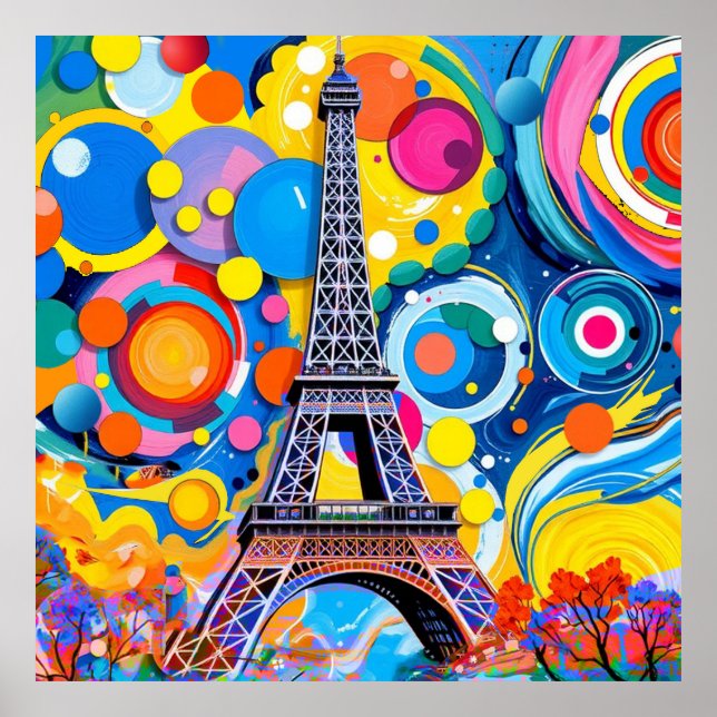Poster Eiffel Tower Pop Art (Frente)