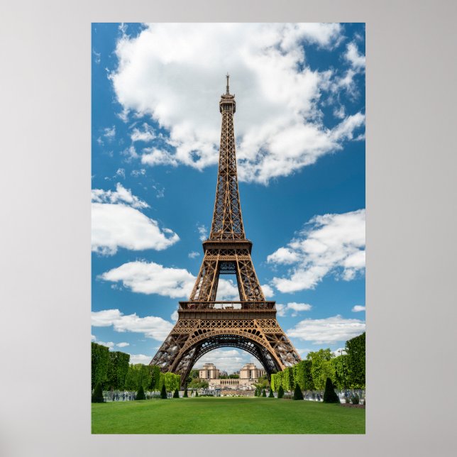 Poster Eiffel Tower View from Champ de Mars Public Park (Frente)