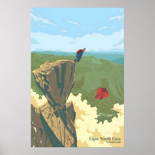 Poster Eiger Face Norte Grindelwald Suíça Viagem (Frente)