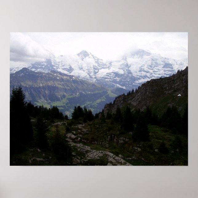 Poster Eiger, Mönch e Jungfrau Mountain - (Frente)
