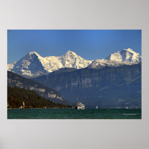 Pôster Eiger, Mönch & Jungfrau, Thunersee, suiça