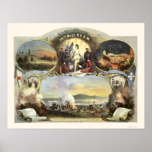 Poster Eight Vignettes of the 14th Regiment 1865