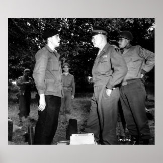 Poster Eisenhower e Bradley falam com a Resistência
