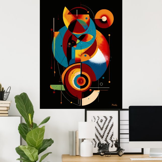 Poster Eixo Resonante – Construtivismo Geométrico Mínimo (Escritório em casa)