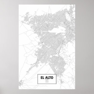 Poster El Alto, Bolívia (preto no branco)