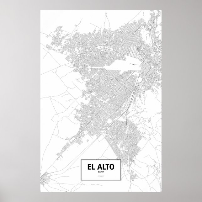 Poster El Alto, Bolívia (preto no branco) (Frente)