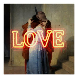 Pôster El Bacio Remix – Arte de Parede Neon “LOVE” & Prod