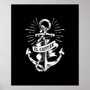 Poster El Capitan Anchor Engraçado Capitão Skipper