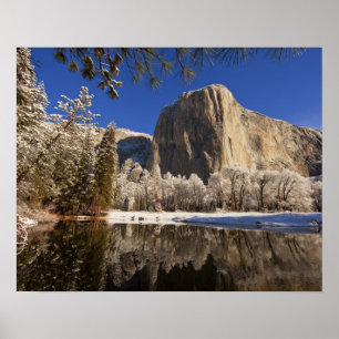 Poster El Capitan se reflete no rio Merced em