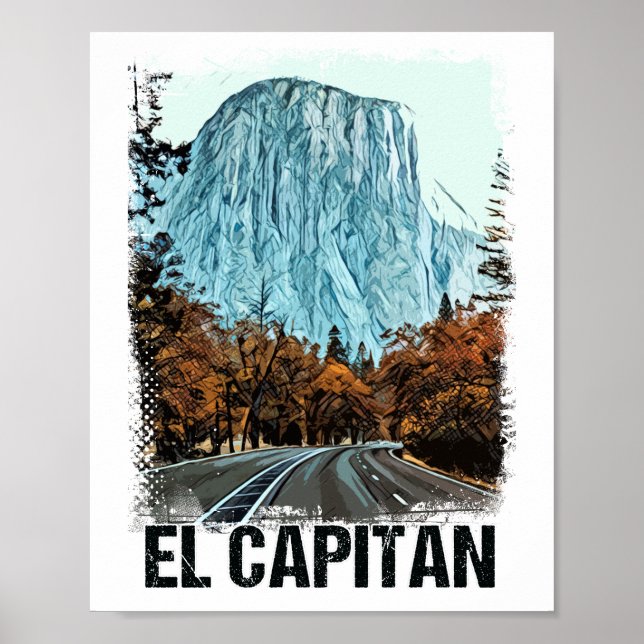 Poster El Capitan Yosemite National Park Vintage Retro (Frente)