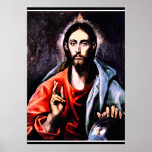 Poster El Greco - Cristo como Salvador, retrato de arte
