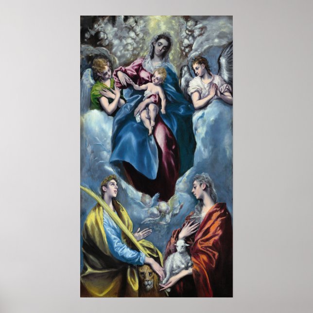 Poster El Greco Madonna e Child com a Santo Martina e (Frente)