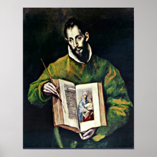 Pôster El Greco - St Luke como o pintor