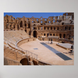 Poster El Jem Amphitheater Colosseum Antigo Tunísia